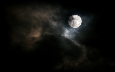 Moon with clouds