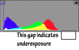 Underexposed image histogram