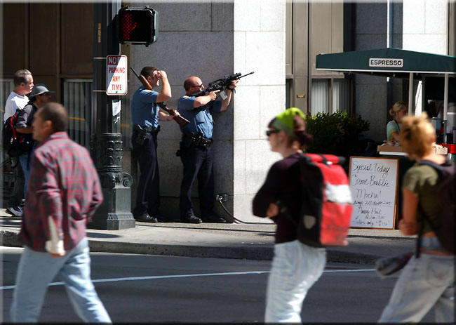 Police with rifles